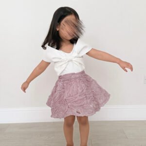 flowery purple skirt.